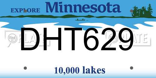 DHT629 Minnesota License Plate