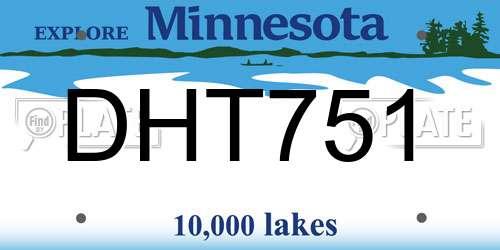 DHT751 Minnesota License Plate