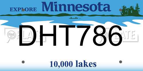DHT786 Minnesota License Plate
