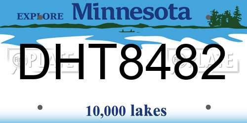 DHT8482 Minnesota License Plate