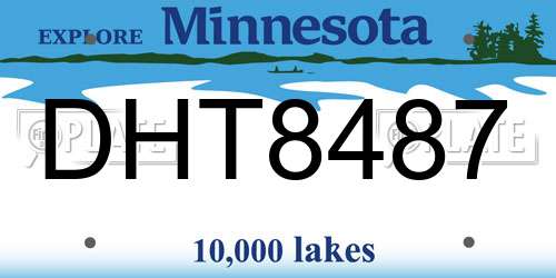 DHT8487 Minnesota License Plate