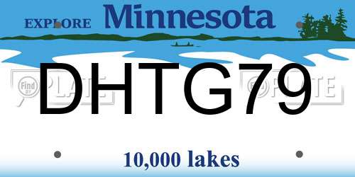 DHTG79 Minnesota License Plate