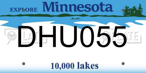 DHU055 Minnesota License Plate