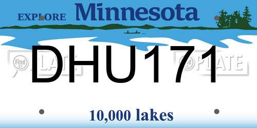 DHU171 Minnesota License Plate
