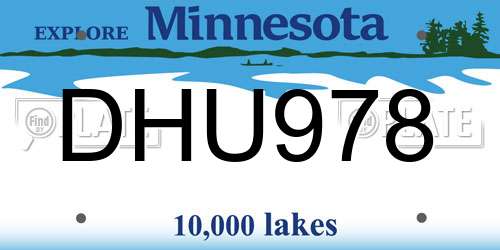 DHU978 Minnesota License Plate