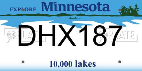 DHX187 Minnesota License Plate