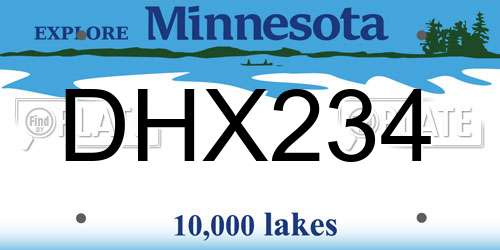 DHX234 Minnesota License Plate