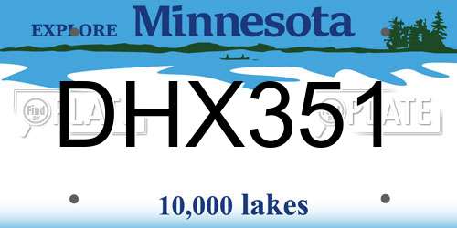 DHX351 Minnesota License Plate