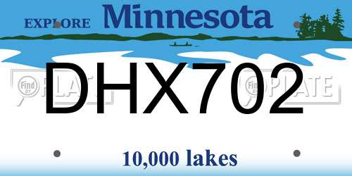 DHX702 Minnesota License Plate