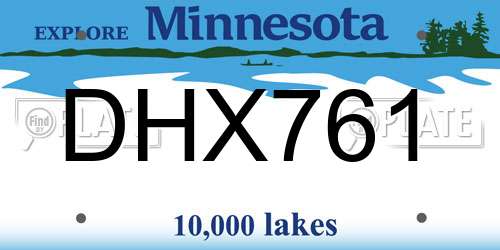 DHX761 Minnesota License Plate