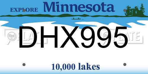 DHX995 Minnesota License Plate