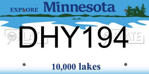 DHY194 Minnesota License Plate