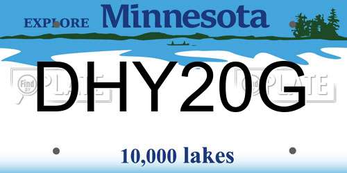DHY20G Minnesota License Plate