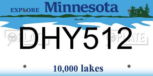 DHY512 Minnesota License Plate