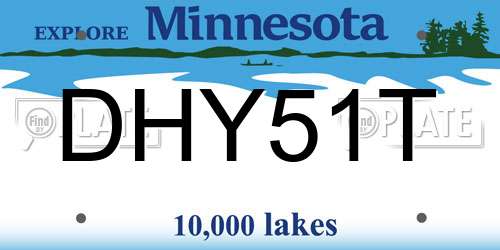 DHY51T Minnesota License Plate