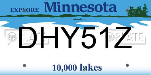 DHY51Z Minnesota License Plate