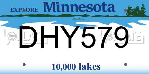 DHY579 Minnesota License Plate