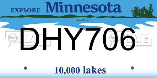 DHY706 Minnesota License Plate