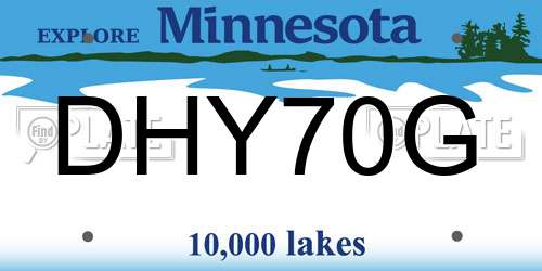 DHY70G Minnesota License Plate