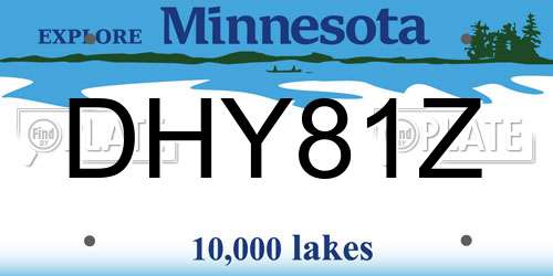 DHY81Z Minnesota License Plate
