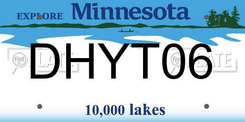 DHYT06 Minnesota License Plate
