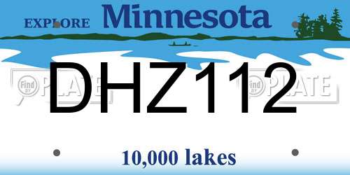 DHZ112 Minnesota License Plate