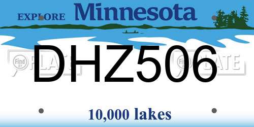 DHZ506 Minnesota License Plate
