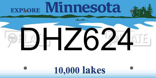 DHZ624 Minnesota License Plate
