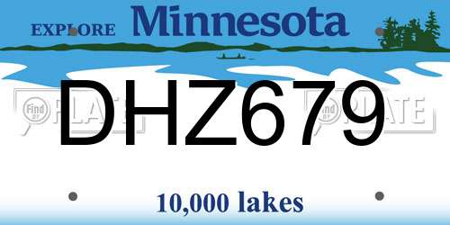 DHZ679 Minnesota License Plate