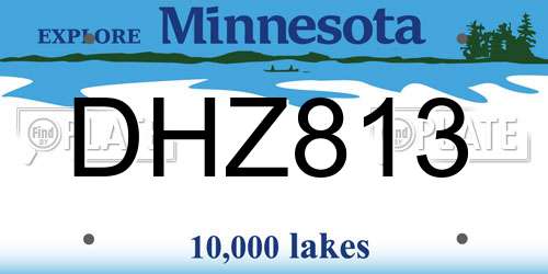 DHZ813 Minnesota License Plate