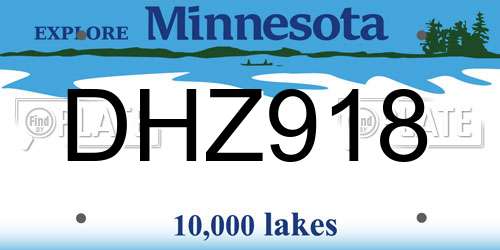 DHZ918 Minnesota License Plate
