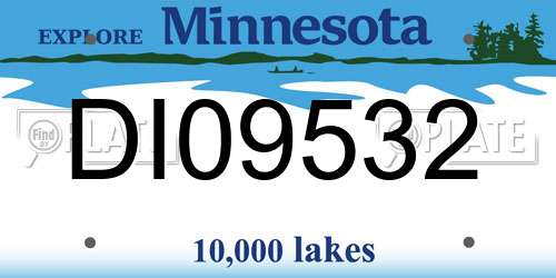 DI09532 Minnesota License Plate