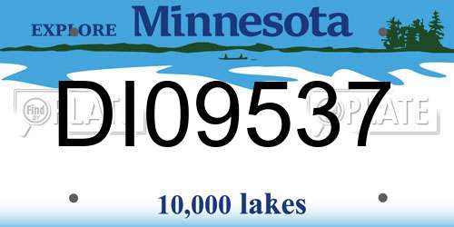 DI09537 Minnesota License Plate