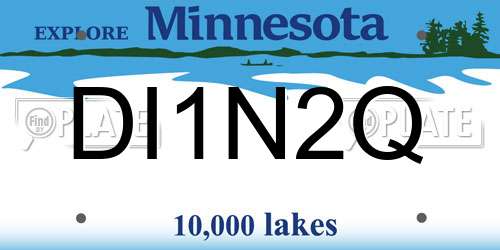 DI1N2Q Minnesota License Plate