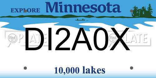 DI2A0X Minnesota License Plate