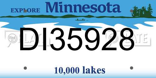 DI35928 Minnesota License Plate
