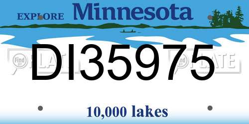 DI35975 Minnesota License Plate