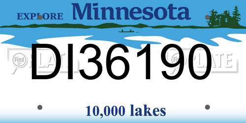 DI36190 Minnesota License Plate