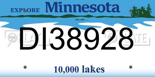 DI38928 Minnesota License Plate