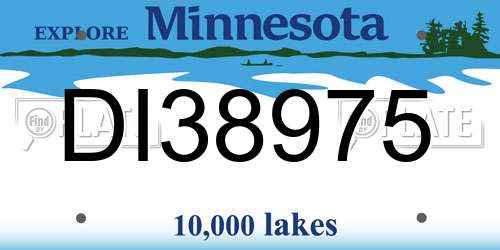 DI38975 Minnesota License Plate