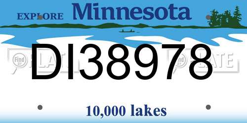 DI38978 Minnesota License Plate