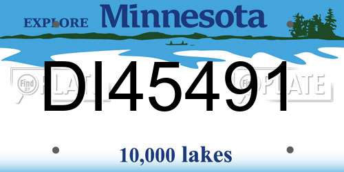 DI45491 Minnesota License Plate