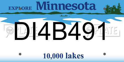 DI4B491 Minnesota License Plate