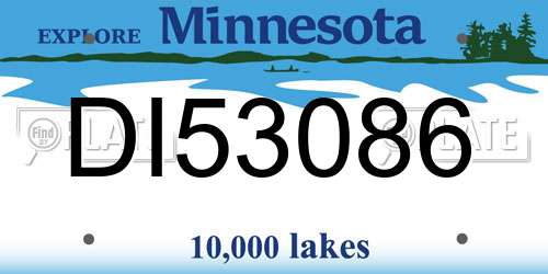 DI53086 Minnesota License Plate