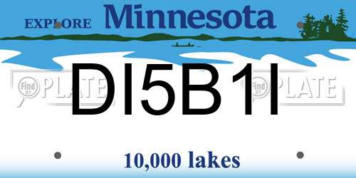 DI5B1I Minnesota License Plate
