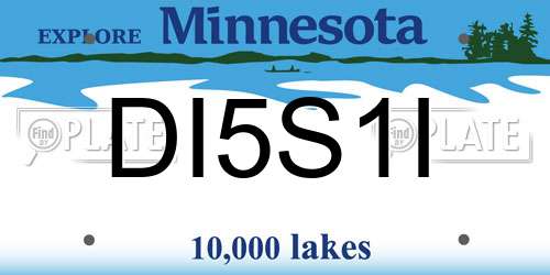 DI5S1I Minnesota License Plate