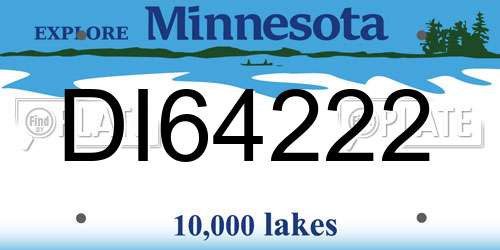 DI64222 Minnesota License Plate
