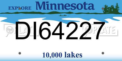 DI64227 Minnesota License Plate