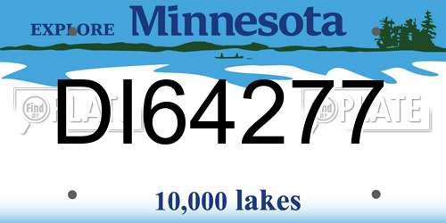 DI64277 Minnesota License Plate