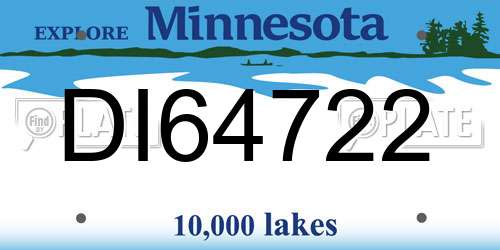 DI64722 Minnesota License Plate